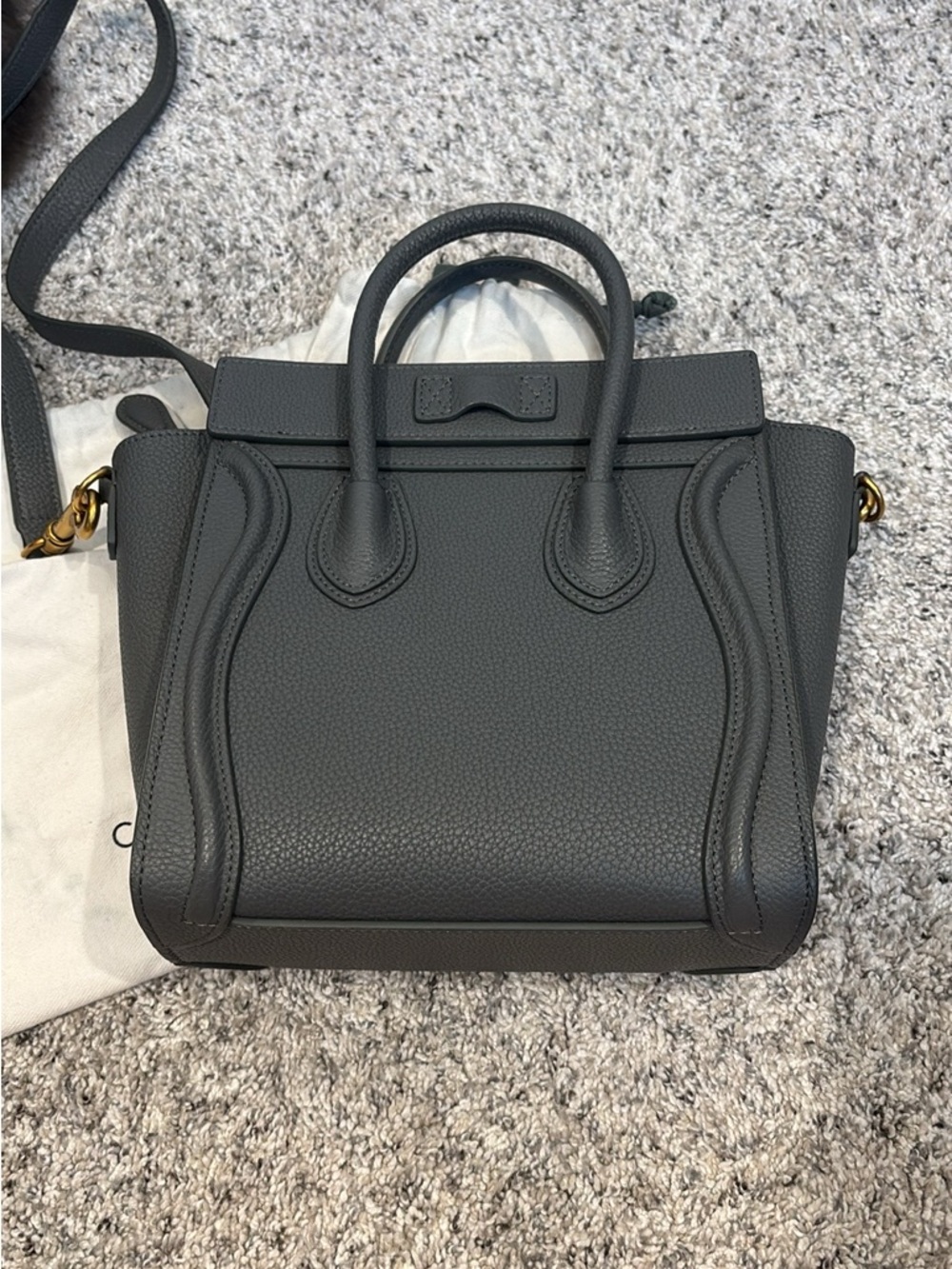 Celine Nano luggage bag purse Kohl gray crossbody mini small - Picture 7 of 11